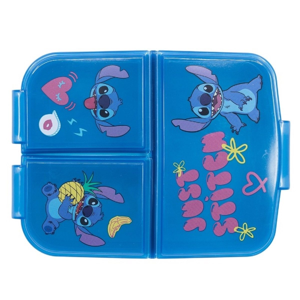 Stor Lunchbox Lilo & Stitch Kinder Brotdose Lunchbox 3 Fächern & tollem Design, (Brotdose, 1x Deckel, 1x lunchbox), Brotdose
