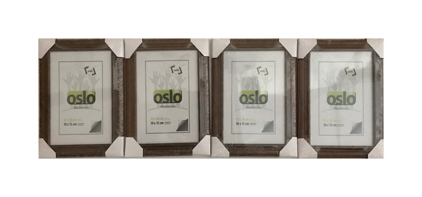 Oslo MasterLine Portraitrahmen Рамки Holz dunkel braun vintage antik-optik Fotorahmen FSC, 4er-Set Рамки Format 20 x 15 stabiler Aufsteller