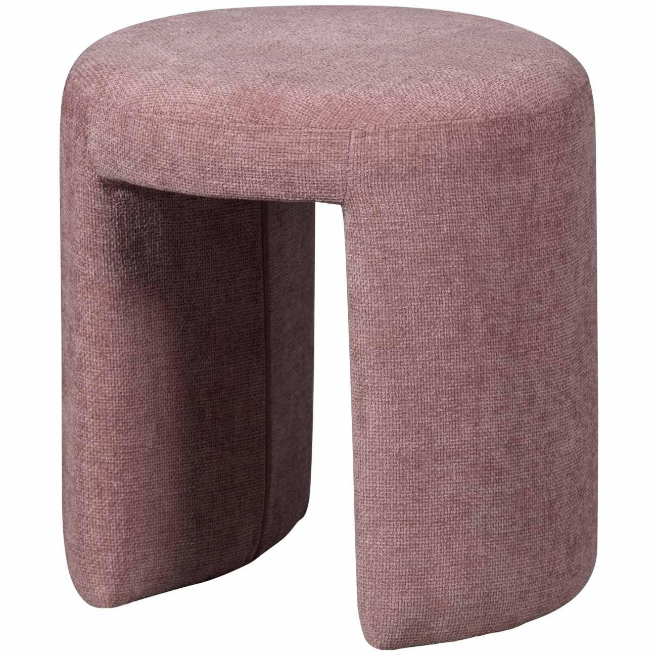 WOOOD Hocker Charlie aus Chenille-Stoff, Rosa günstig online kaufen