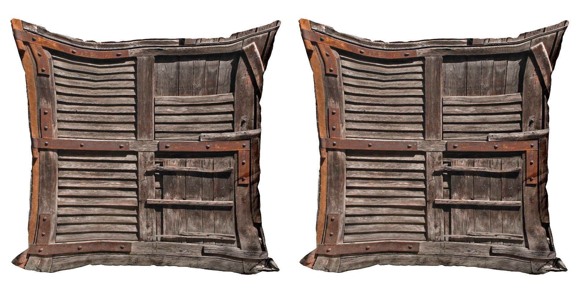 Kissenbezüge Modern Accent Doppelseitiger Digitaldruck, Abakuhaus (2 Stück), Rustikal Italienische Tür aus Holz
