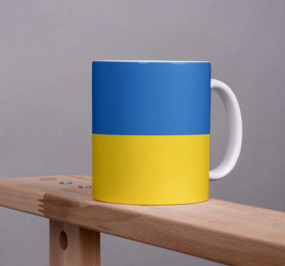 Tinisu Tasse Kaffeetasse Ukraine Pot Flagge Kaffee Tasse Becher UKR Coffeecup