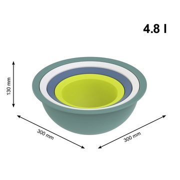 ROTHO Vorratsdose Caruba Set mit 3 Schalen und 1 Sieb, Kunststoff (PP) BPA-frei, Kunststoff