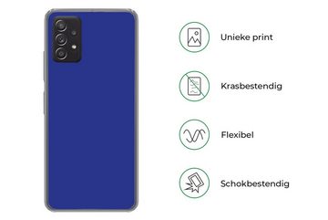 MuchoWow Handyhülle Blau - Einfarbig - Dunkelblau, Handyhülle Telefonhülle Samsung Galaxy A33