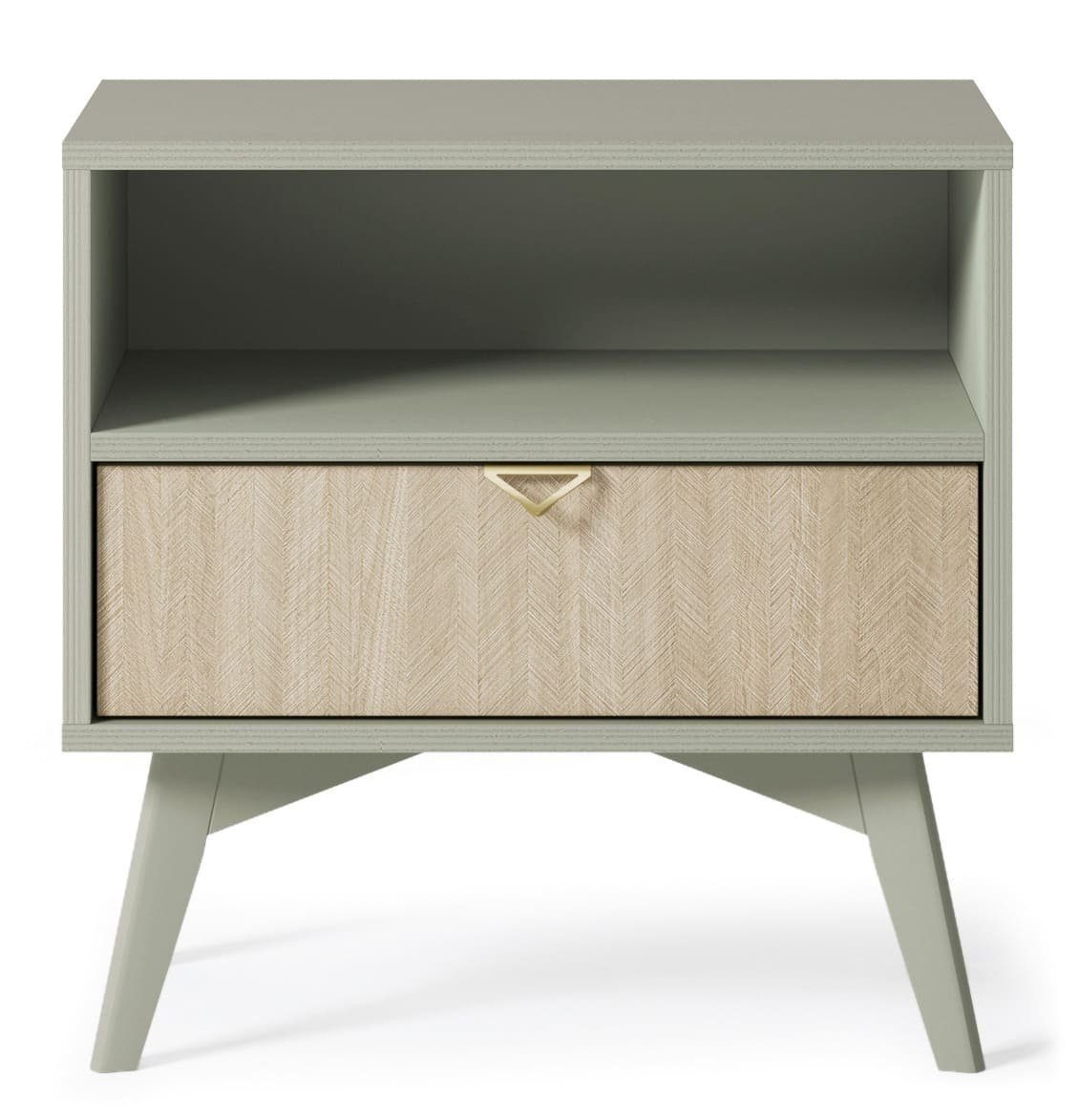 MOEBLO Nachttisch Abeto Nachttisch S54 (Nachttisch Nachtkommode Nachtschrank Nachtkonsole Beistelltisch Schlafzimmer mit schublade Goldene Türgriffe), (BxHxT): 54x54x38 cm