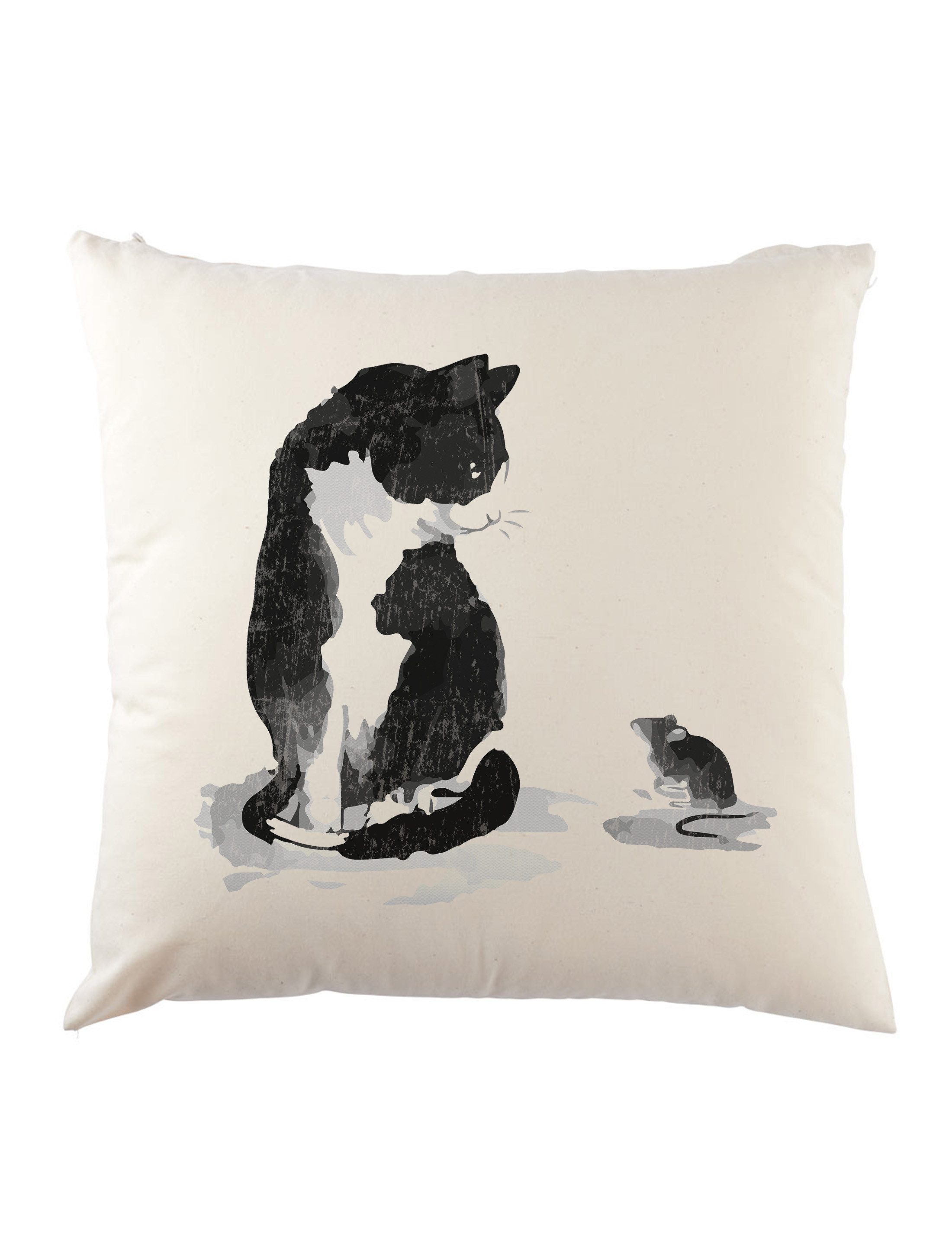 Dekokissen Cat And Mouse Dekokissen Katzen Kätzchen Kater Katze Cat Maus Kitty