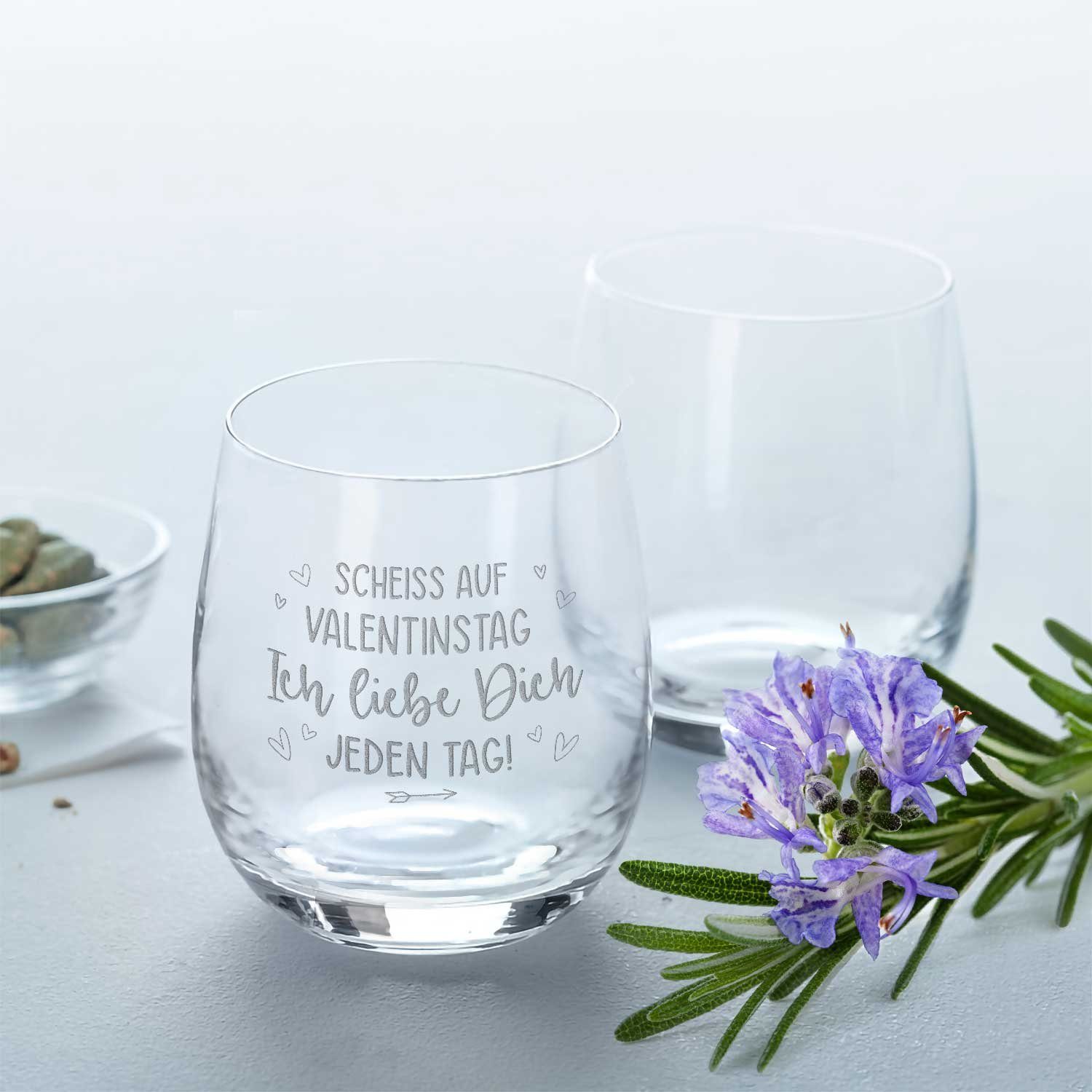 GRAVURZEILE Teelichthalter mit Gravur - Scheiss auf Valentinstag - Ich lieb günstig online kaufen