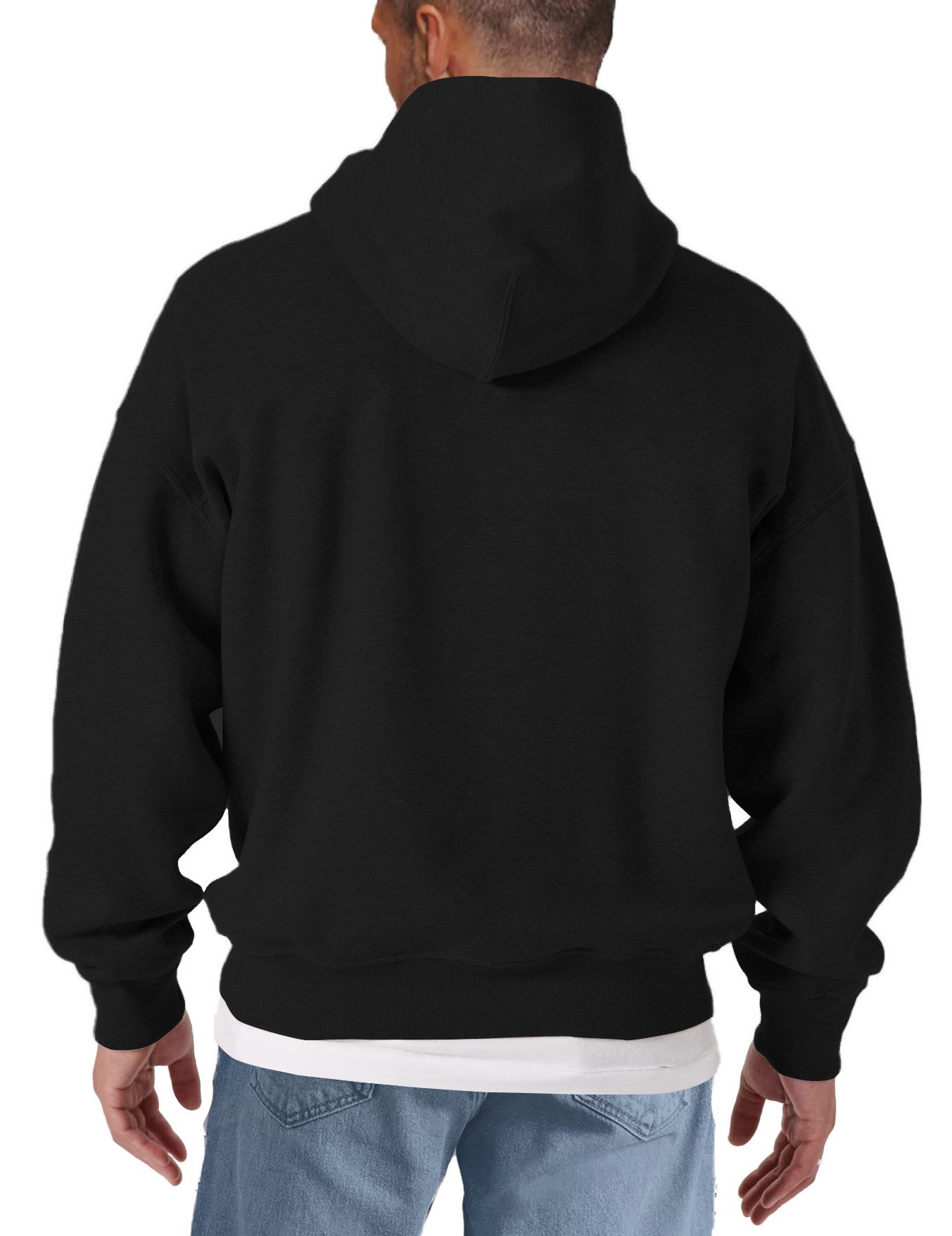 MAKAYA Kapuzenpullover Herren Kapuzenpullover mit Buddha Print – Yoga & Zen Motiv schwarz (Schwarz, S, M, L, XL, XXL, XXXL, XXXXL) Baumwolle