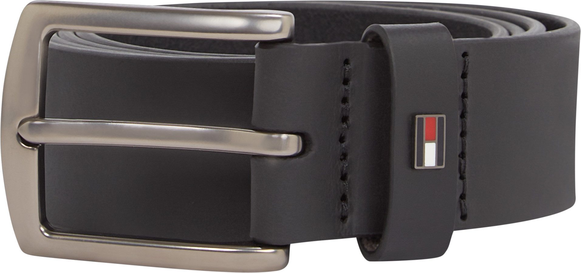 Tommy Hilfiger Ledergürtel DENTON 3.5 cm breit EXT Einfachdornschließe, Metalllogo – Bild 3 von 5