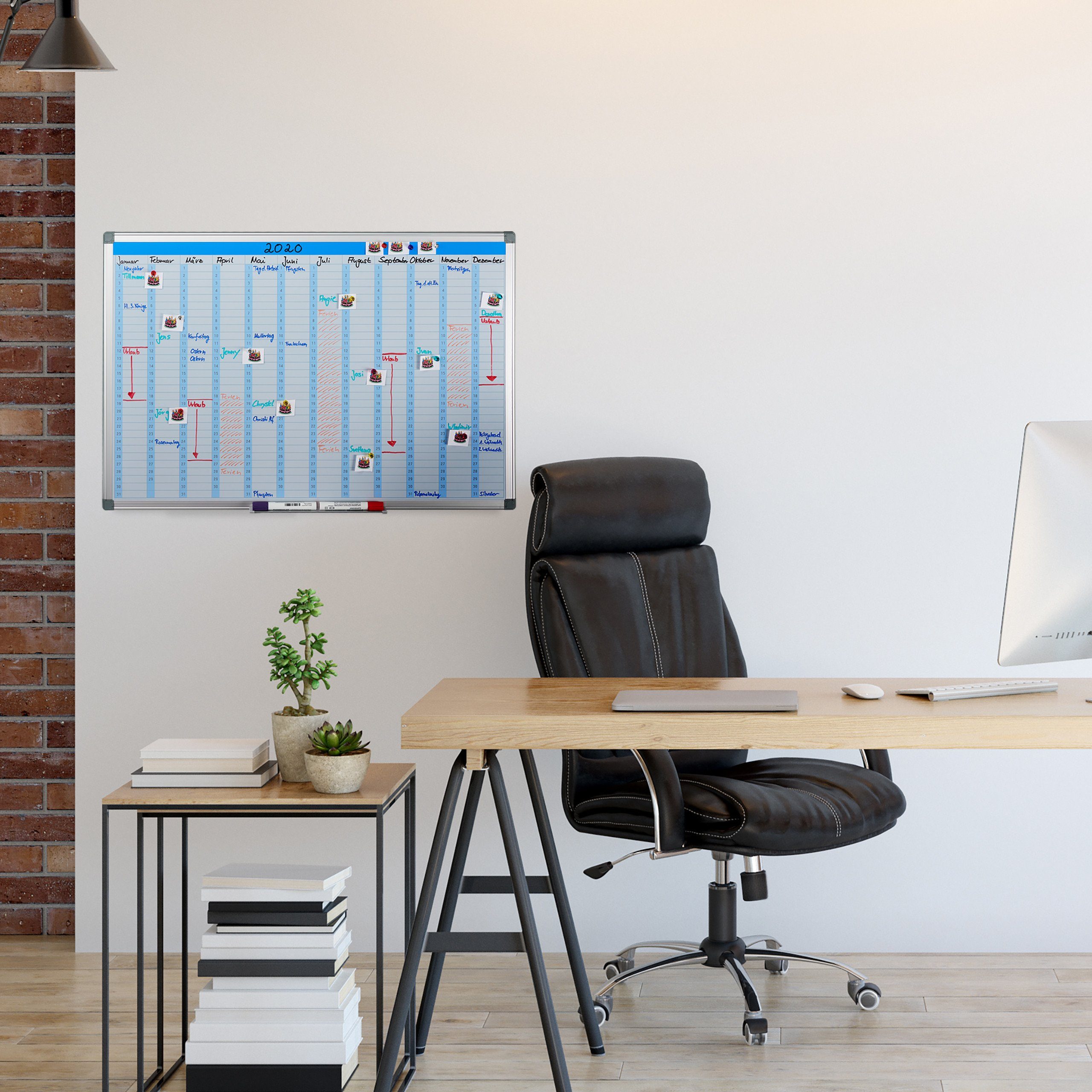 relaxdays Memoboard Whiteboard Planer, (Komplettset, 1-tlg), Monatsplaner