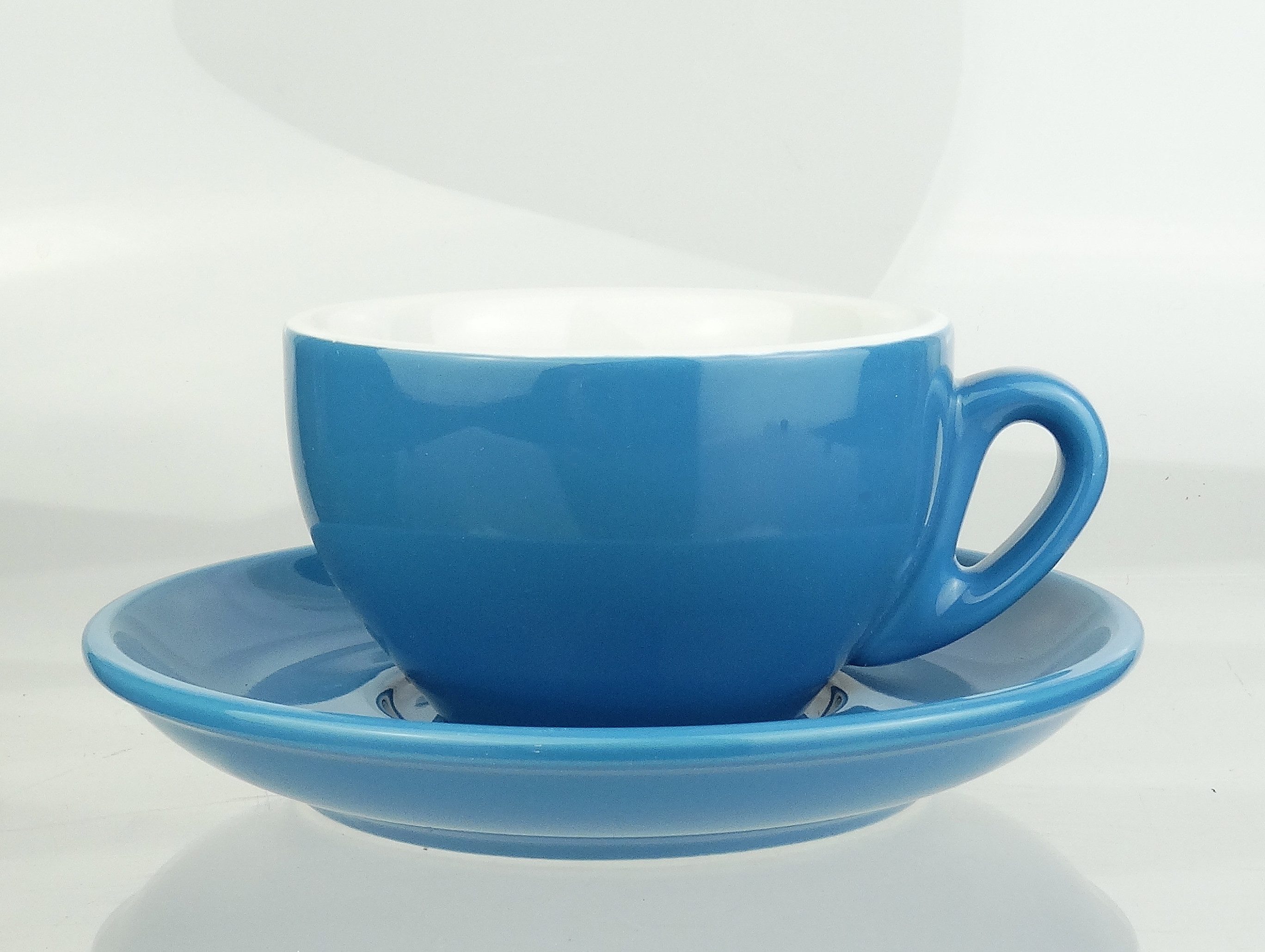 Nuova Point Cappuccinotasse dickwandig, blau, max 200 ml, 2-tlg., Porzellan