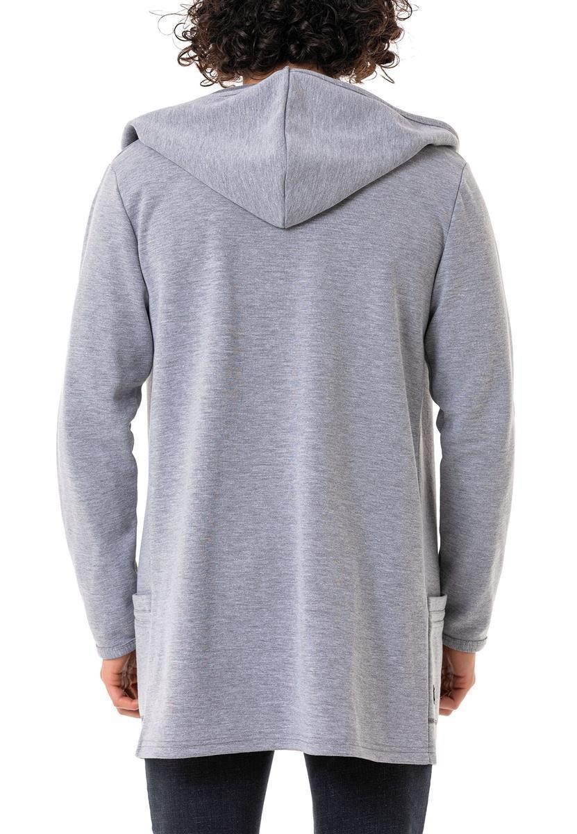 RedBridge Kapuzensweatjacke mit Taschen Langer offener Schnitt