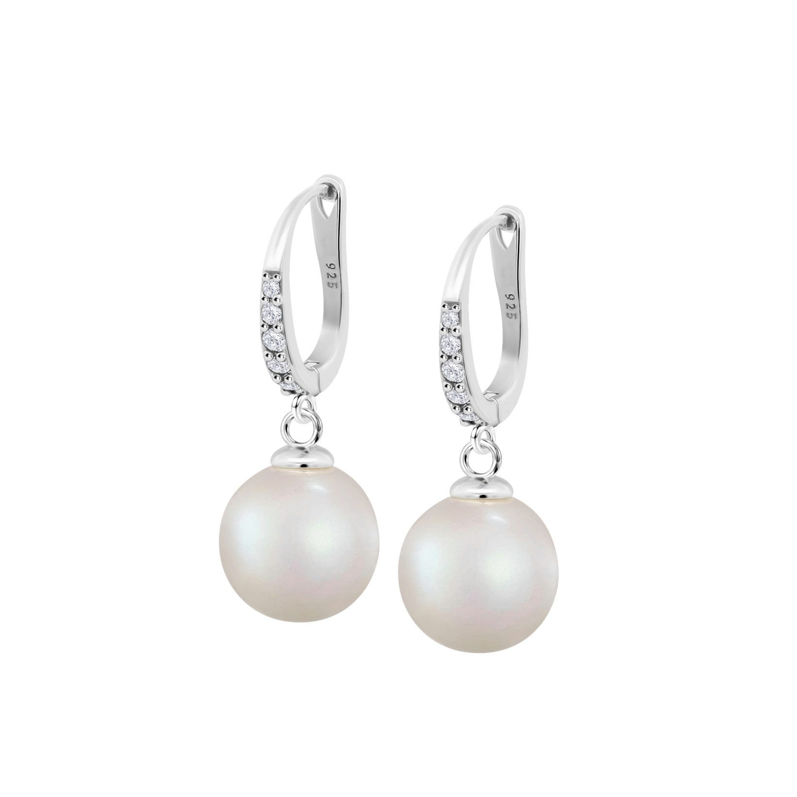 LOTUS SILVER Creolen-Set LP3318-4/1 – Pearls – Zuchtperle 10 mm & Zirkonia – 925er Silber