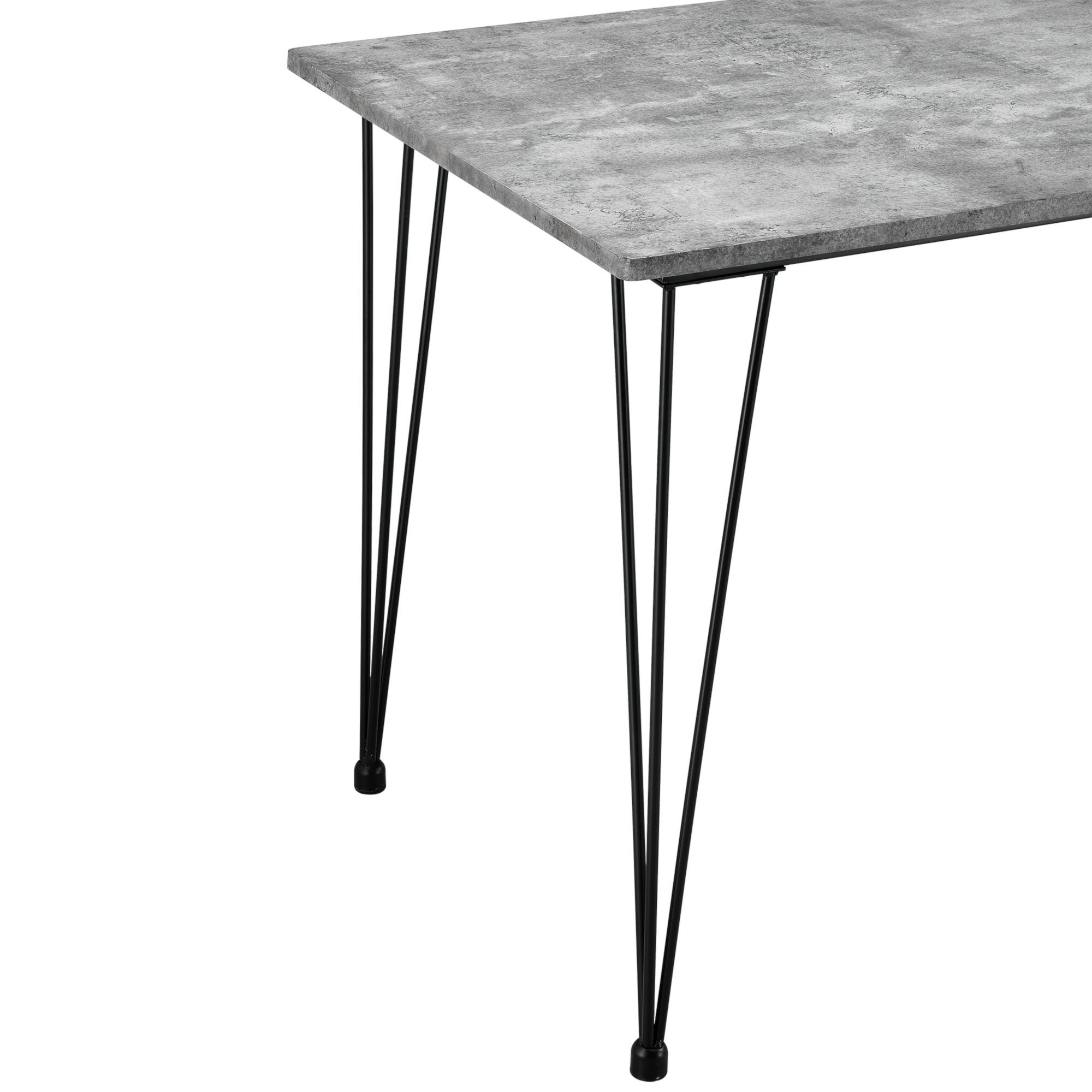 Tisch Beton-optik »Kiel« en.casa Hairpin-Legs mit betonfarben Esstisch,
