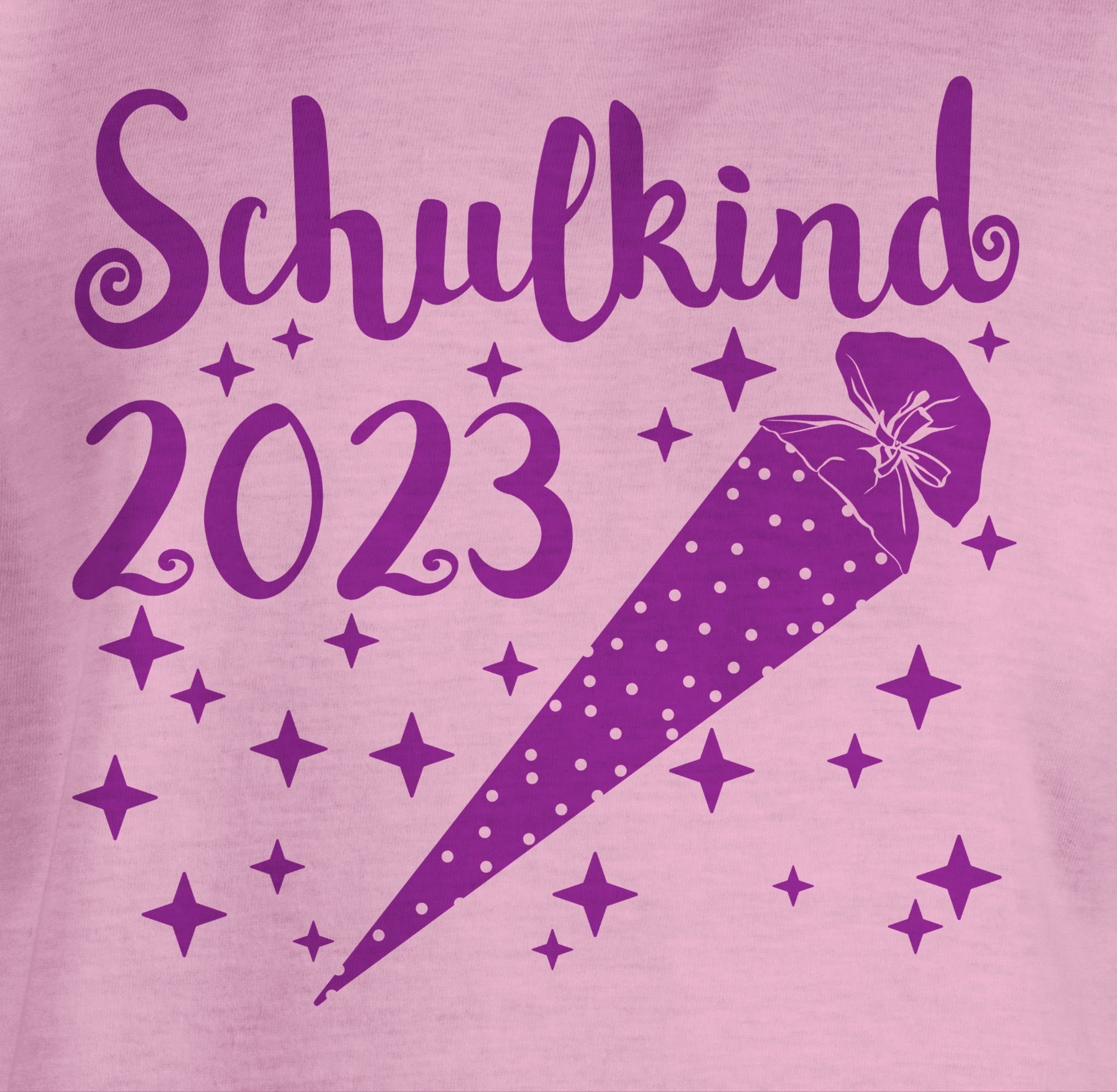 lila Sternchen Schulkind Mädchen 1 - Schultüte Rosa T-Shirt 2023 und Einschulung - Shirtracer