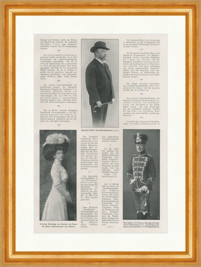 Kunstdruck Heinrich XXIV. Fürst Reuß Kostritz Dorothea v. Reichel G