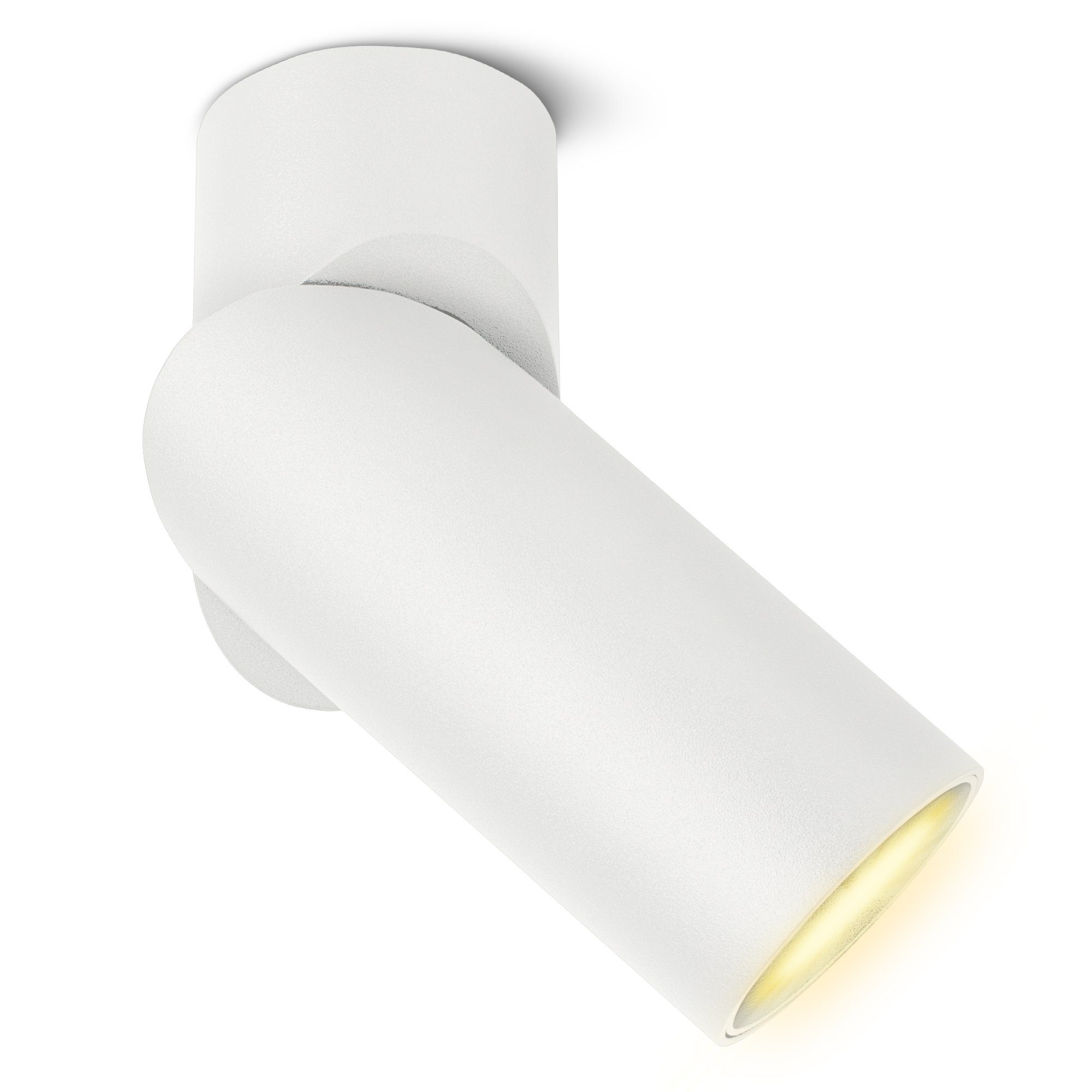 SSC-LUXon LED Aufbaustrahler Aufbauspot TOBI-L schwenkbar Decken & Wände mit GU10 LED 2W warmweiß, Warmweiß