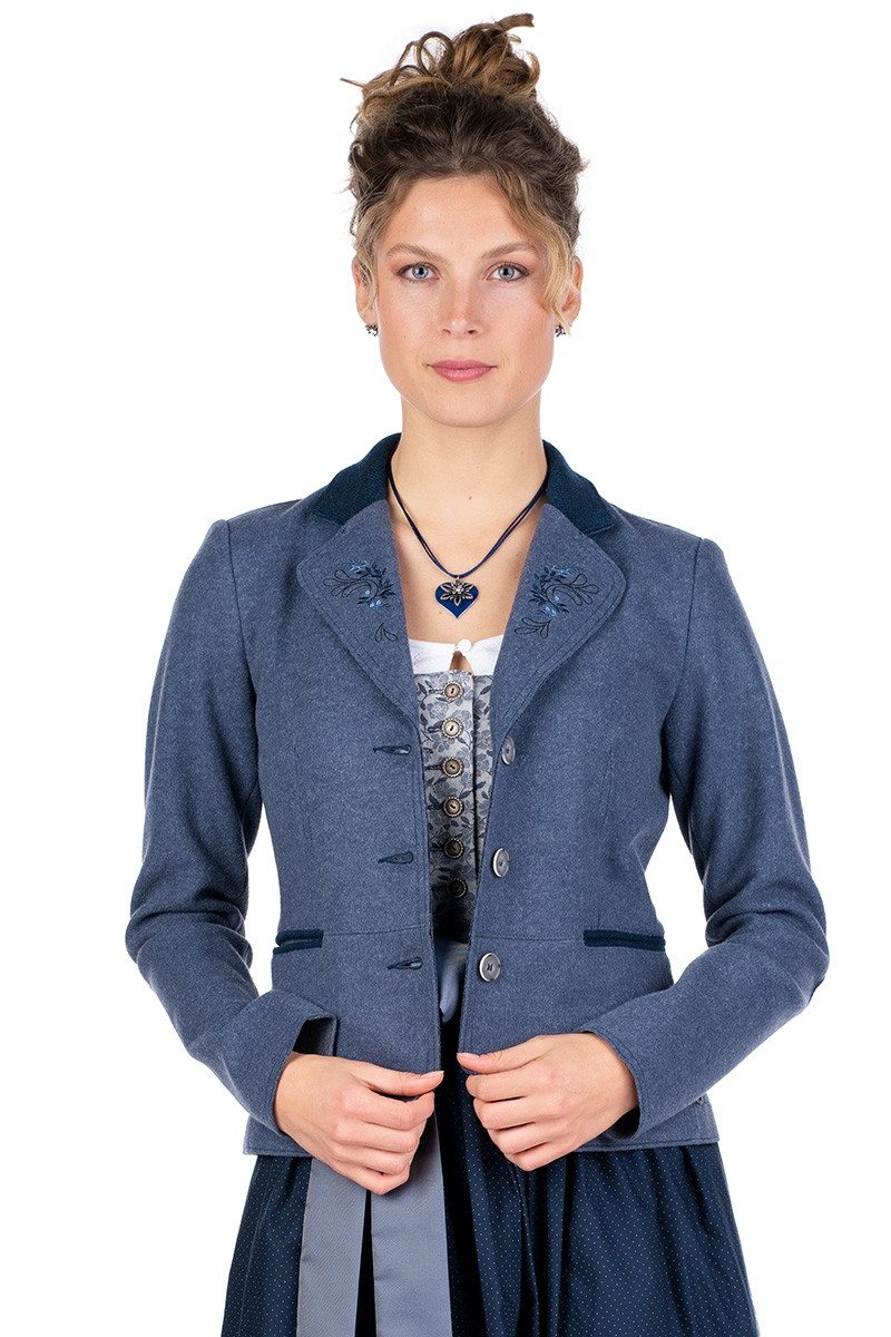 Trachtenjanker Walkjacke Damen - FORMOSA - blau