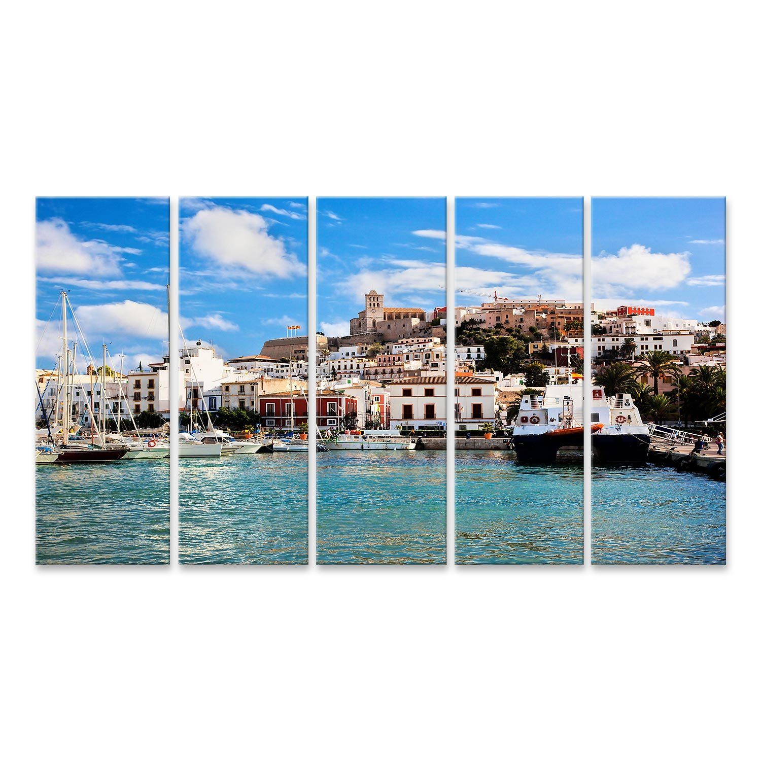 Leinwandbild Bild auf Leinwand Panorama von Ibiza Altstadt Eivissa Spanien Balearis
