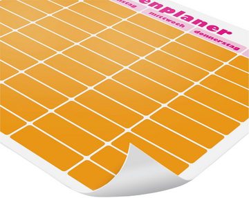 MySpotti Wandsticker Memo Kids Stundenplaner pink-orange (1 St), mit Whiteboard-Oberfläche