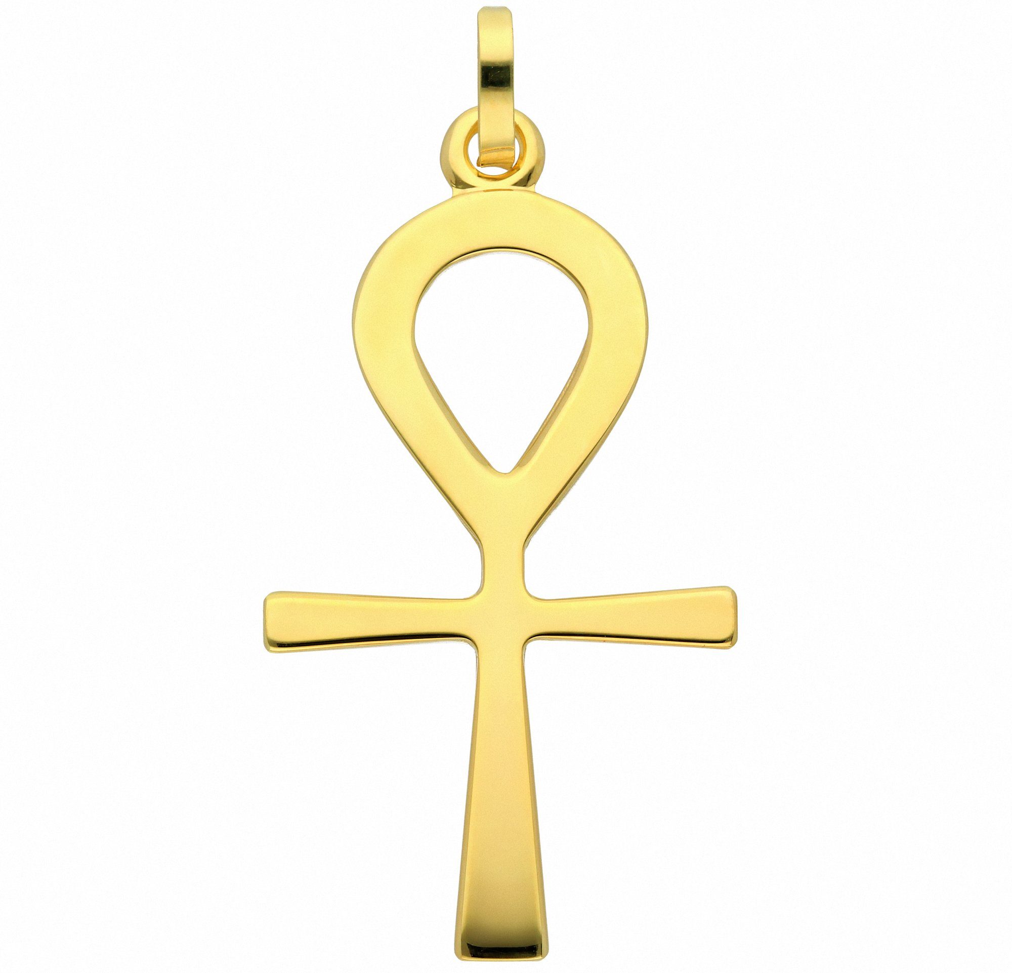 Adelia´s Kette mit Anhänger 585 Gold Kreuz Anhänger Lebenszeichen, Schmuckset - Set mit Halskette