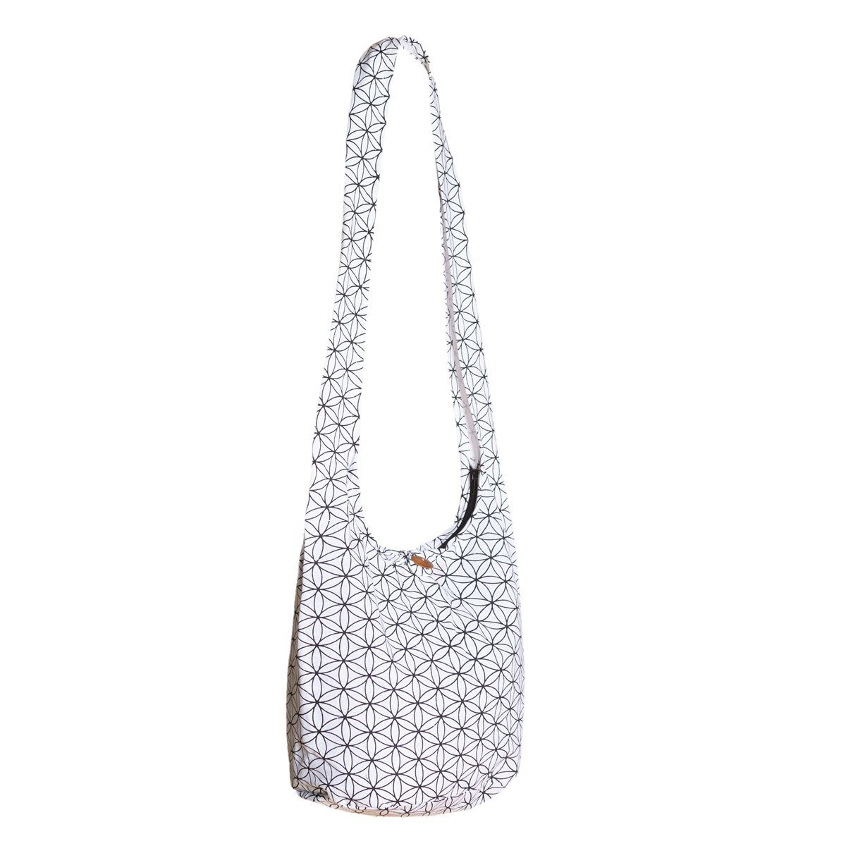 PANASIAM Schultertasche Geometrix Schulterbeutel aus 100% Baumwolle praktische Umhängetasche, In 2 Größen Beuteltasche auch als Wickeltasche und Handtasche geeignet