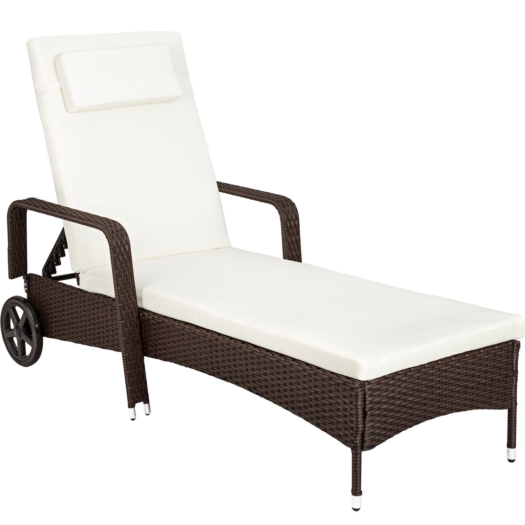 tectake Gartenliege »Sonnenliege Rattan mit Rollen« online kaufen OTTO