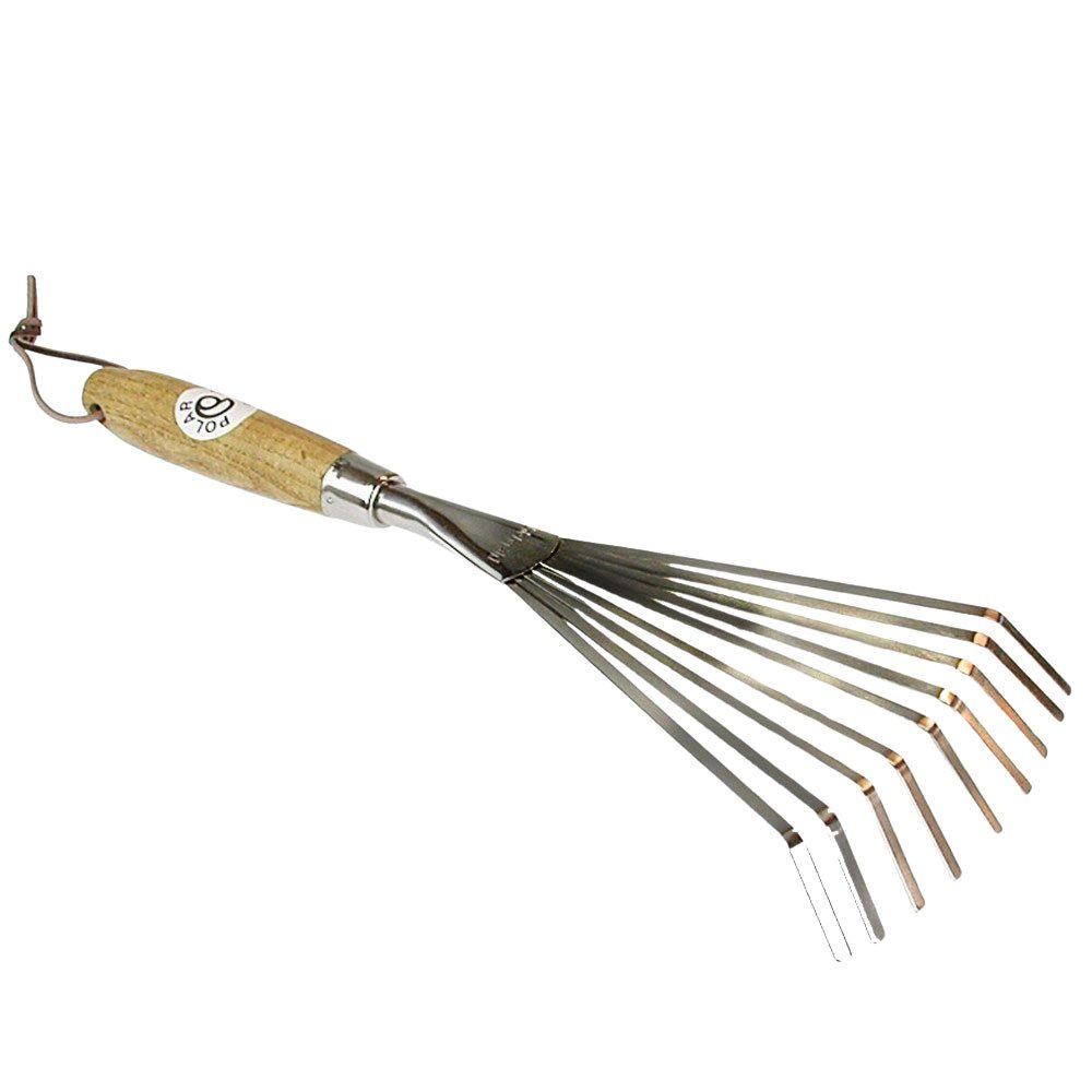 Laubbesen Edelstahl Kleinfeger Laubbesen 16 cm Holzstiel