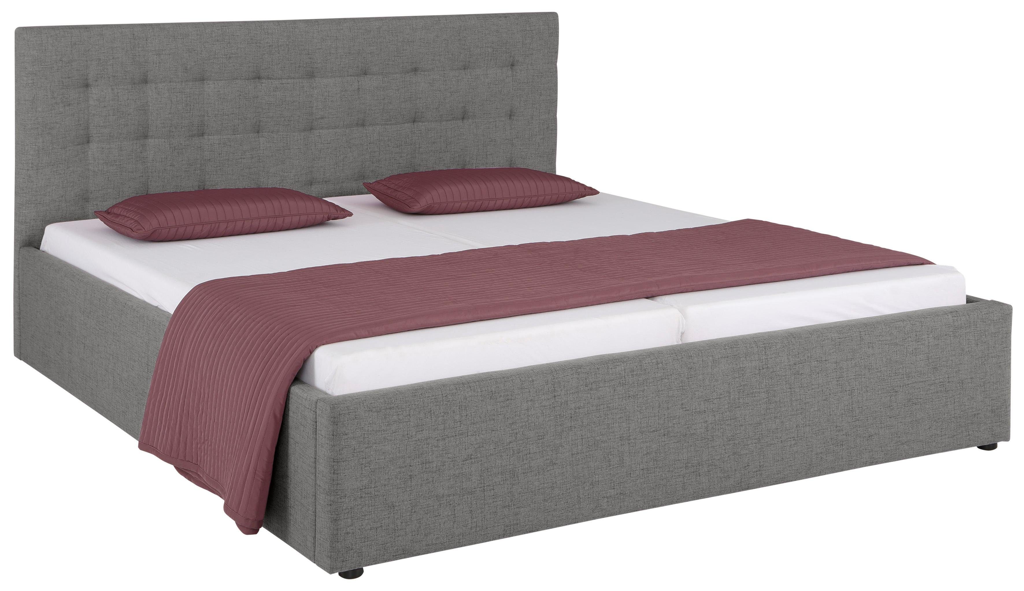 Home affaire Polsterbett Hamar, Knopfsteppung im Kopfteil, bis 250 KG belastbar (3 Breiten: 100cm/ 140cm/ 180cm), in verschiedenen Größen und Stoffen und Кольора(ів)
