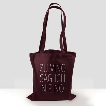 Shirtracer Umhängetasche Zu Vino sag ich nie No weiß, Sprüche Statement mit Spruch