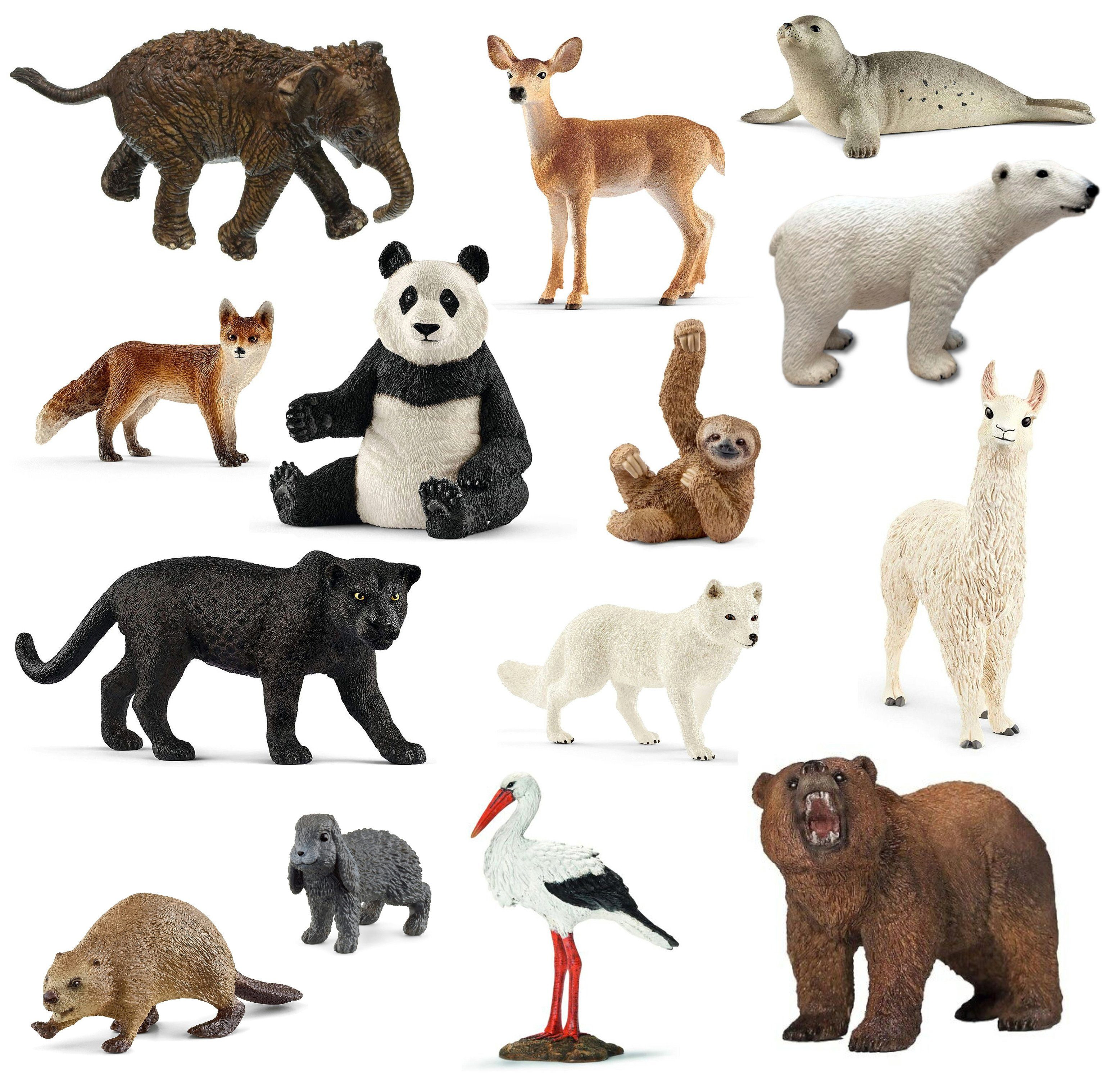 Schleich® Spielfigur Tierfiguren - wilde Tiere der Welt 14-teilg, (14-tlg)