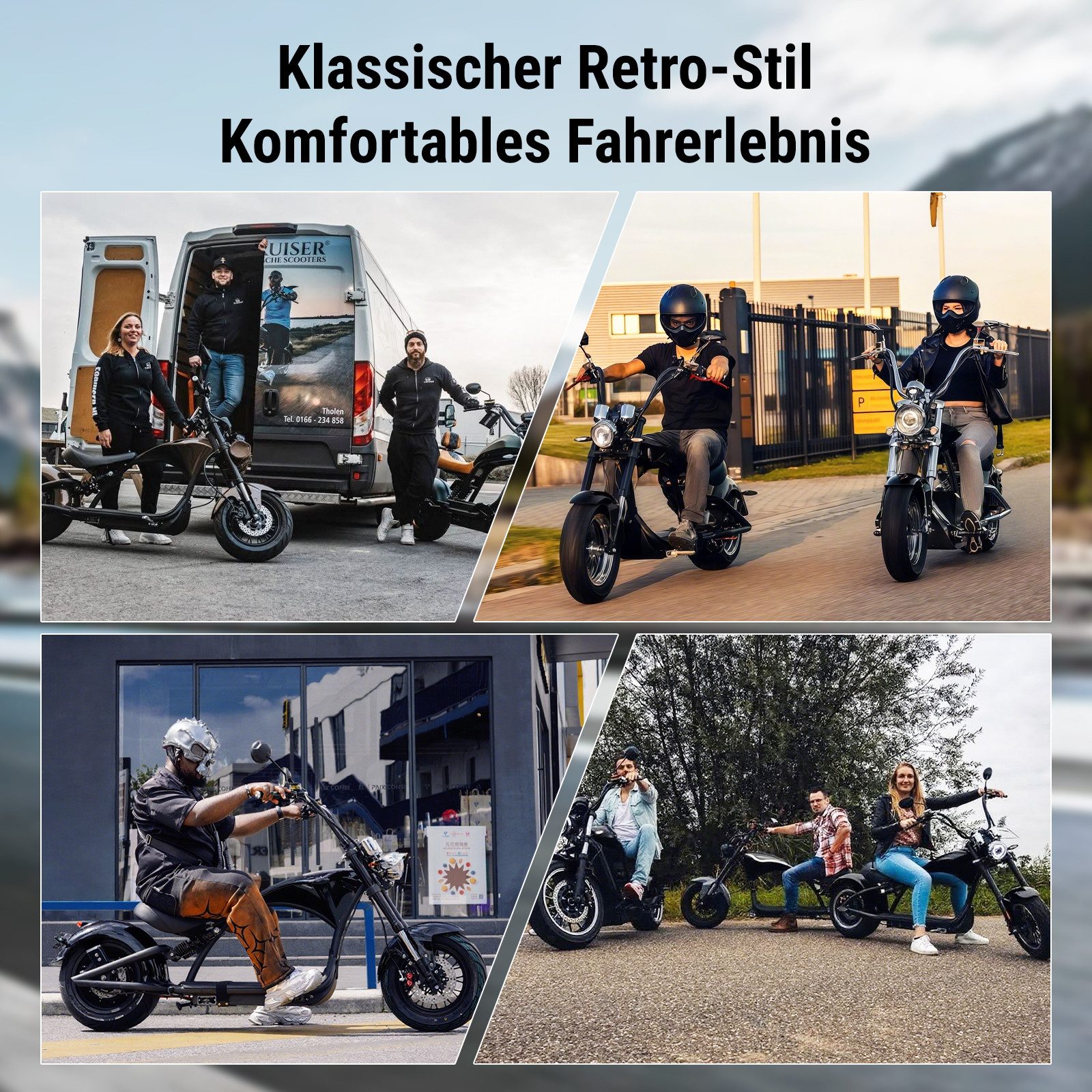 Vankel E-Scooter M1P 60V 2000W Motor 30AH 45km/h Up to 100km, 45 km/h, 100 km range, disc brakes, front and rear shock absorbers