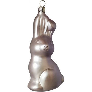 Christbaumschmuck edler Hase 3er Set, bunt 13cm (3-tlg), mundgeblasen, handbemalt