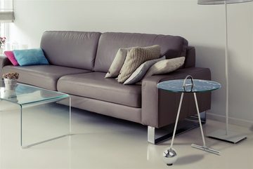 Qiyano Beistelltisch Beistelltisch Rund- Pendel-Design Edelstahl & Glas - Modern Wohnzimmer