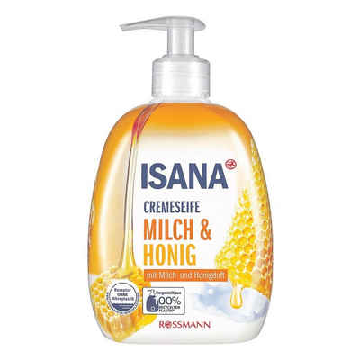 ISANA Flüssigseife Milch & Honig, mit Softpflege-Komplex und Pflegelipid, 500 ml