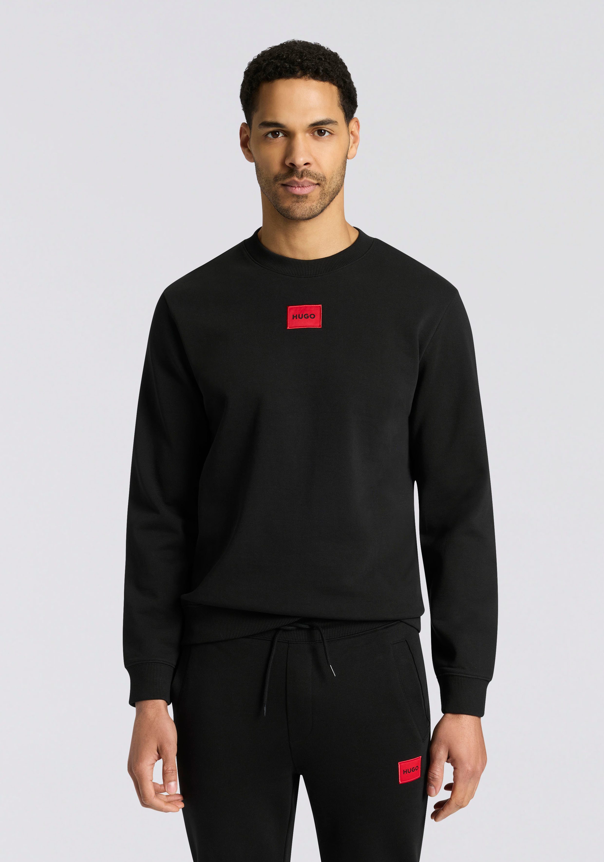 HUGO Sweatshirt Diragol Rundhalsausschnitt, Regular Fit, HUGO Label