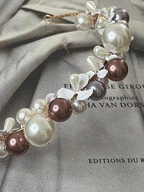 A&A Diadem Wunderschöner Haarreif funkelnden Strasssteinen und eleganten Perlen
