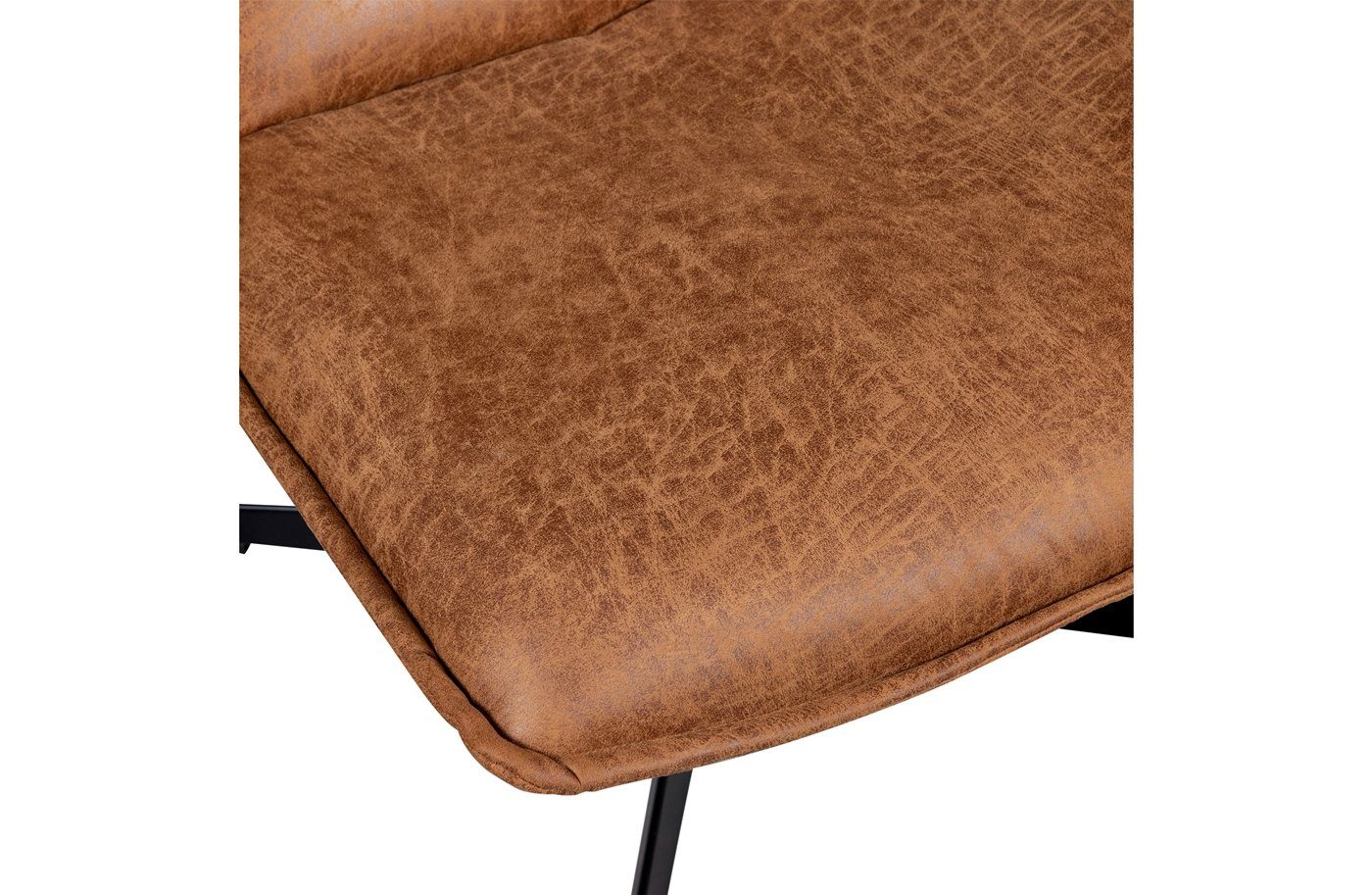 freistellbar Lederlook Drehsessel Nika Cognac, Drehsessel - WOOOD