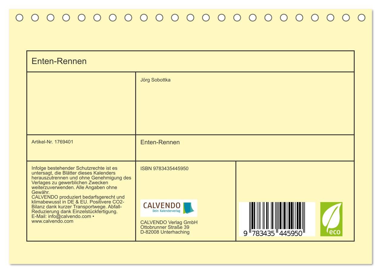 Thumbnail - CALVENDO Wandkalender Enten-Rennen (Tischkalender 2025 DIN A5 quer), CALVENDO Monatskalender