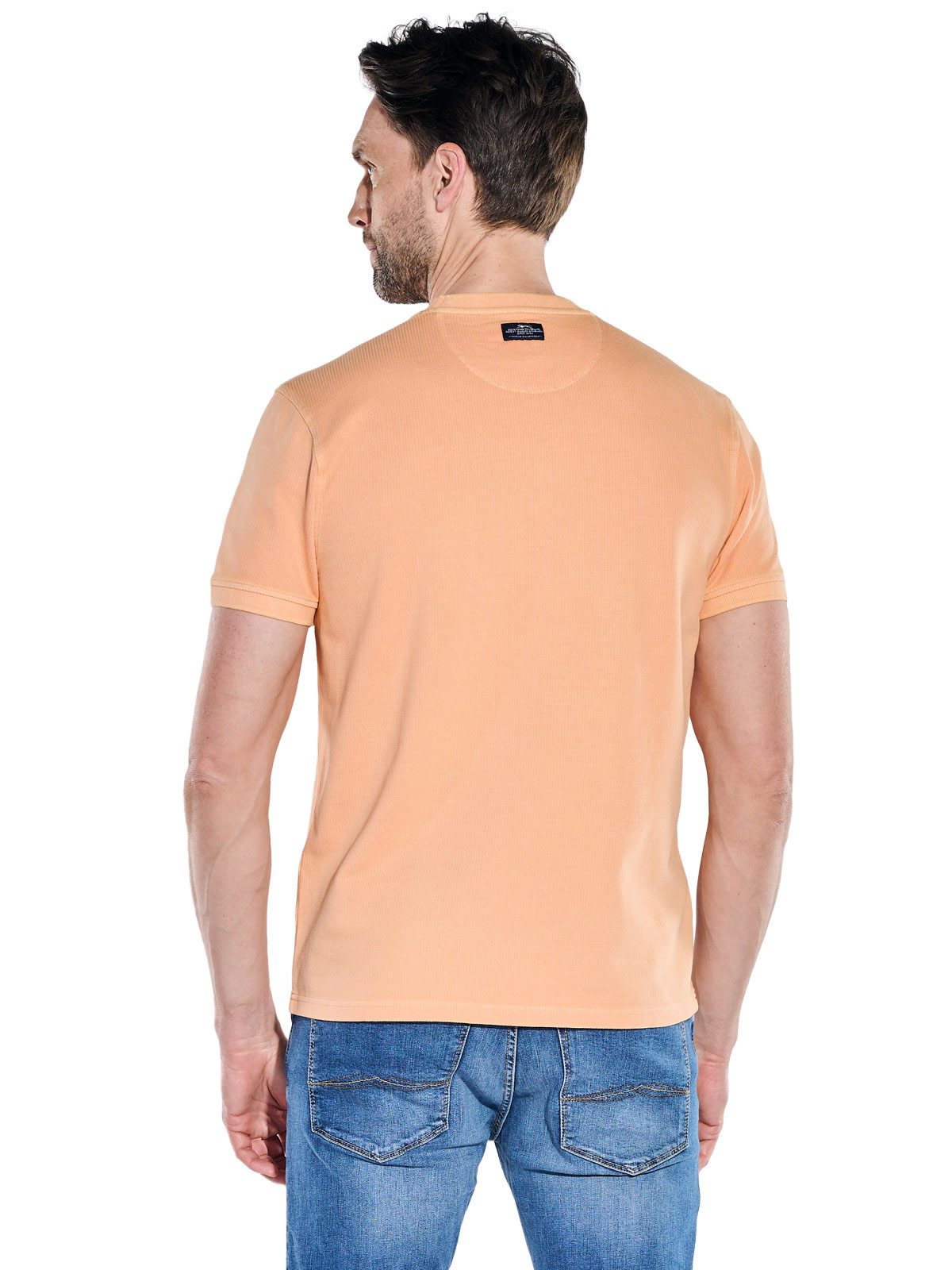 Engbers T-Shirt Herren Rundhals T-Shirt mit Badge an der Brust, Orange