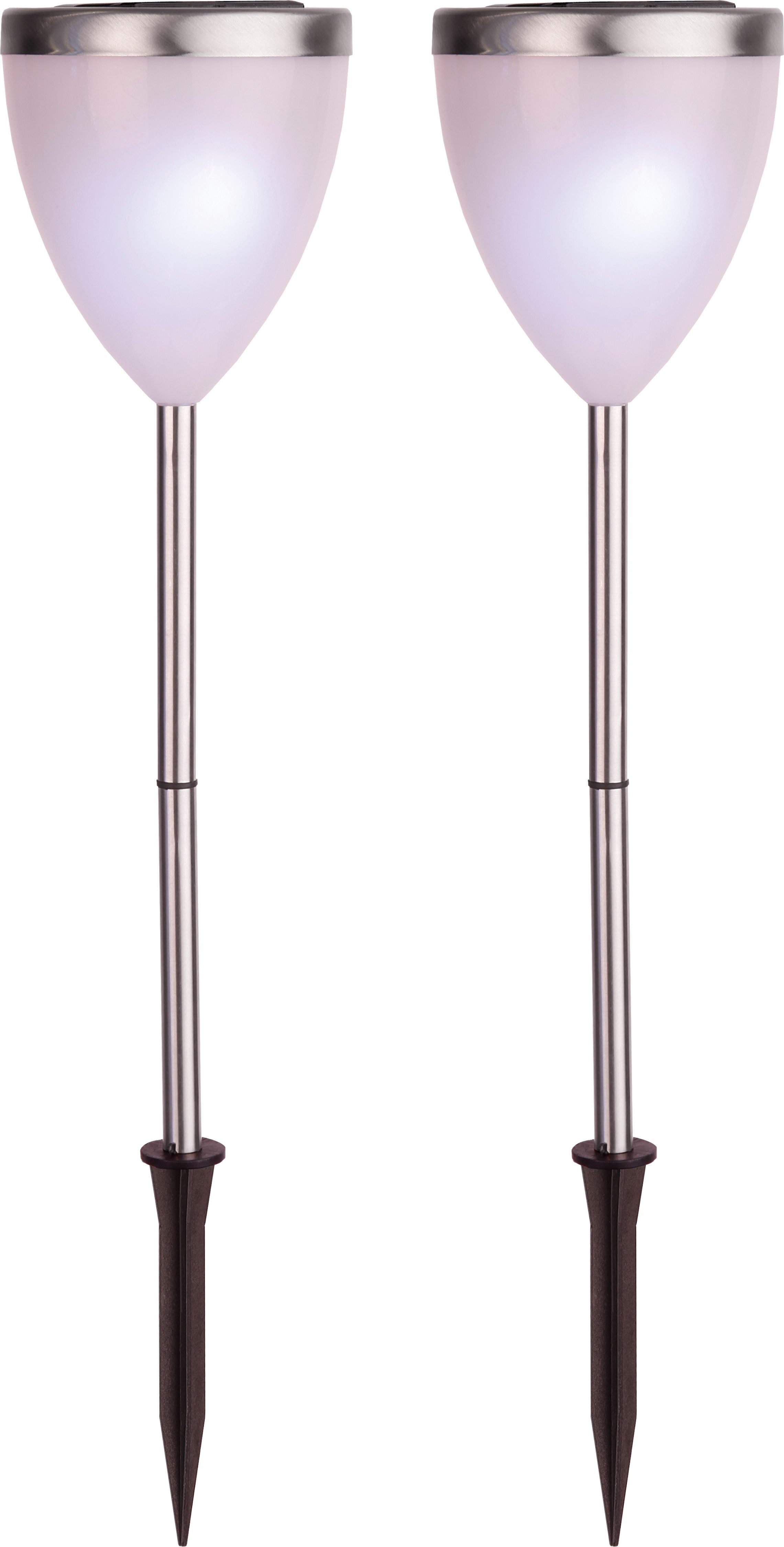 STAR TRADING LED Solarleuchte Solar Wegleuchte Vigo, Tageslichtsensor, LED fest integriert, Kaltweiß, Solar, Dämmerungssensor, 2er-Set, kaltweißes Licht, inkl Akku