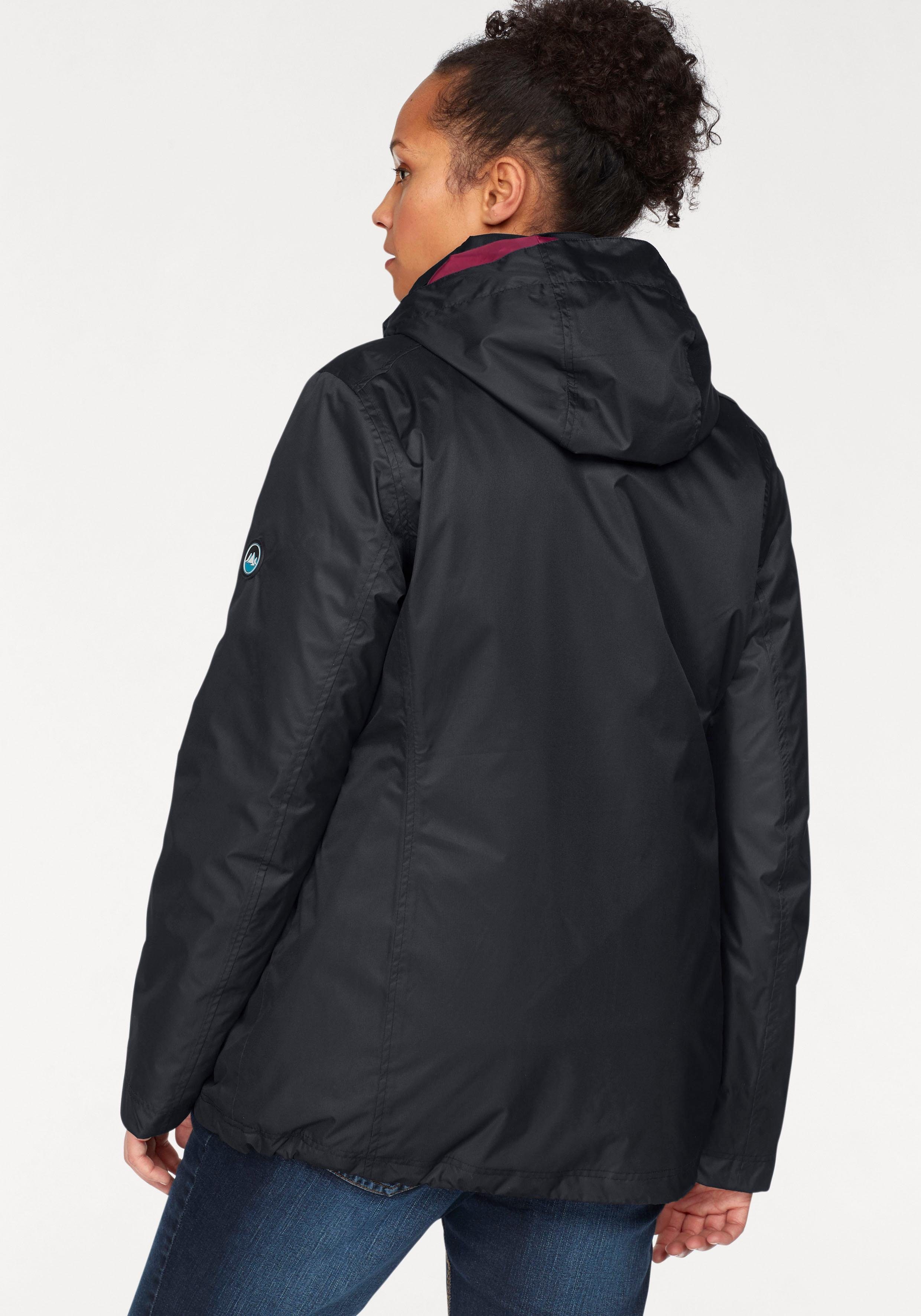 Polarino 3-in-1-Funktionsjacke mit (2-St) Windschutzblende schwarz