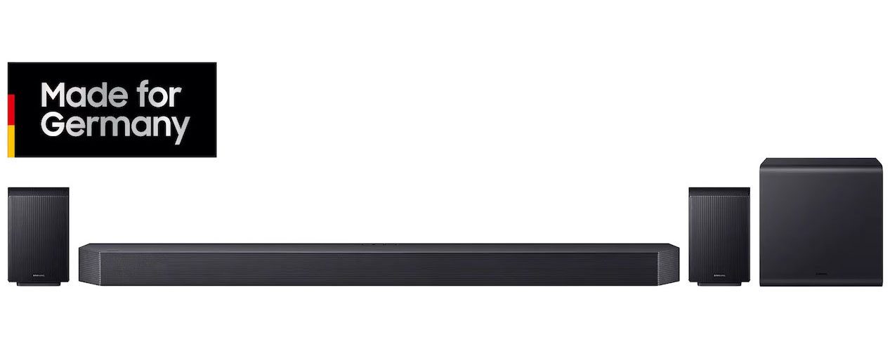 Samsung HW-Q995GH Soundbar 11.1.4 (Bluetooth, WLAN (WiFi), 80 W, 11.1.4-Kanal Surround-Sound, Kabelloser 8"-Dual-Subwoofer, Dolby Atmos)