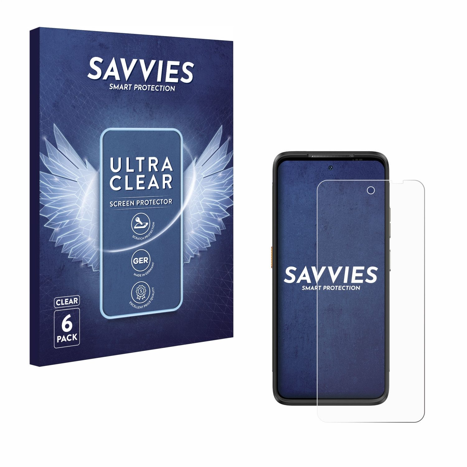 Savvies Displayschutzfolie Schutzfolie für Ulefone Armor 23 Ultra, 6 Stück, Displayschutz Schutz Folie Klar Transparent