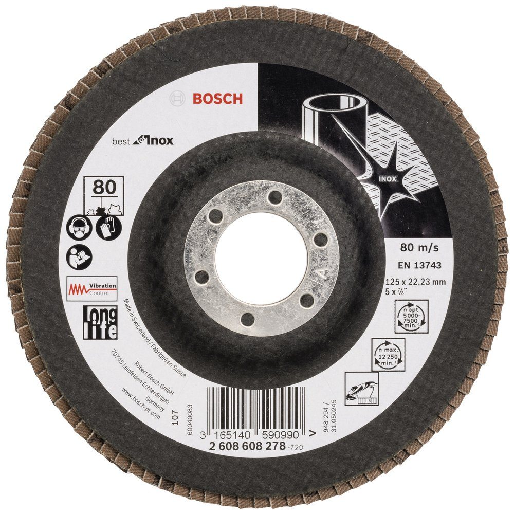 Bosch Professional Schleifscheibe Bosch Accessories 2608608278 X581 Fächerschleifscheibe Durchmesser 125