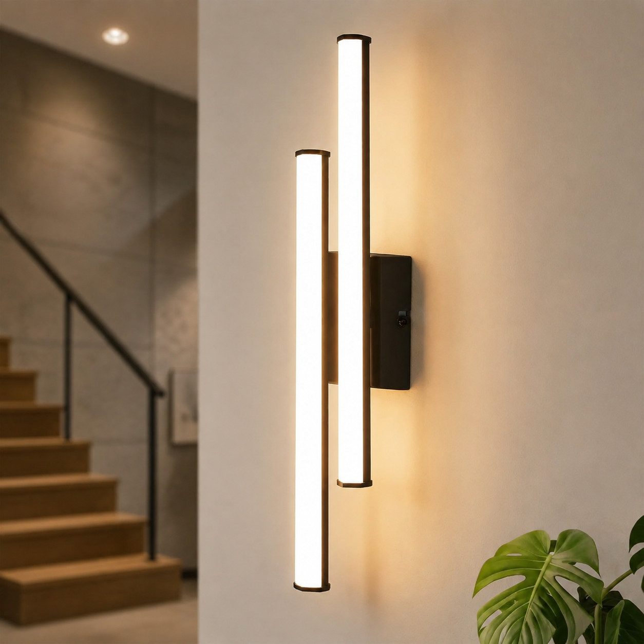 Nettlife LED Wandleuchte Modern Schwarz Innen 6/12/18/27W 3000K Flur Wandbeleuchtung, LED fest integriert, Warmweiß, Wandlicht für Wohnzimmer Schlafzimmer Küche