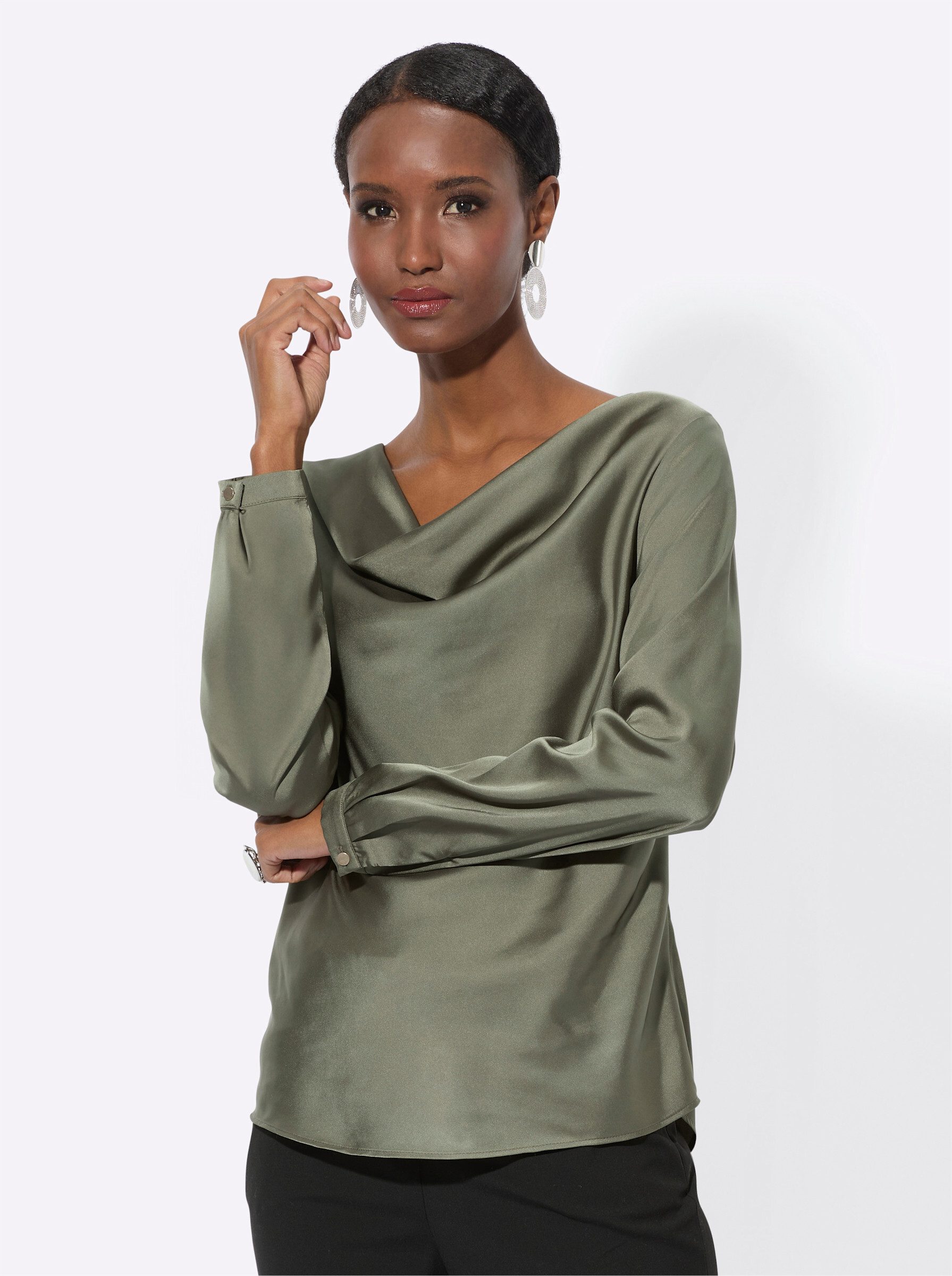 Klassische Bluse Satinbluse