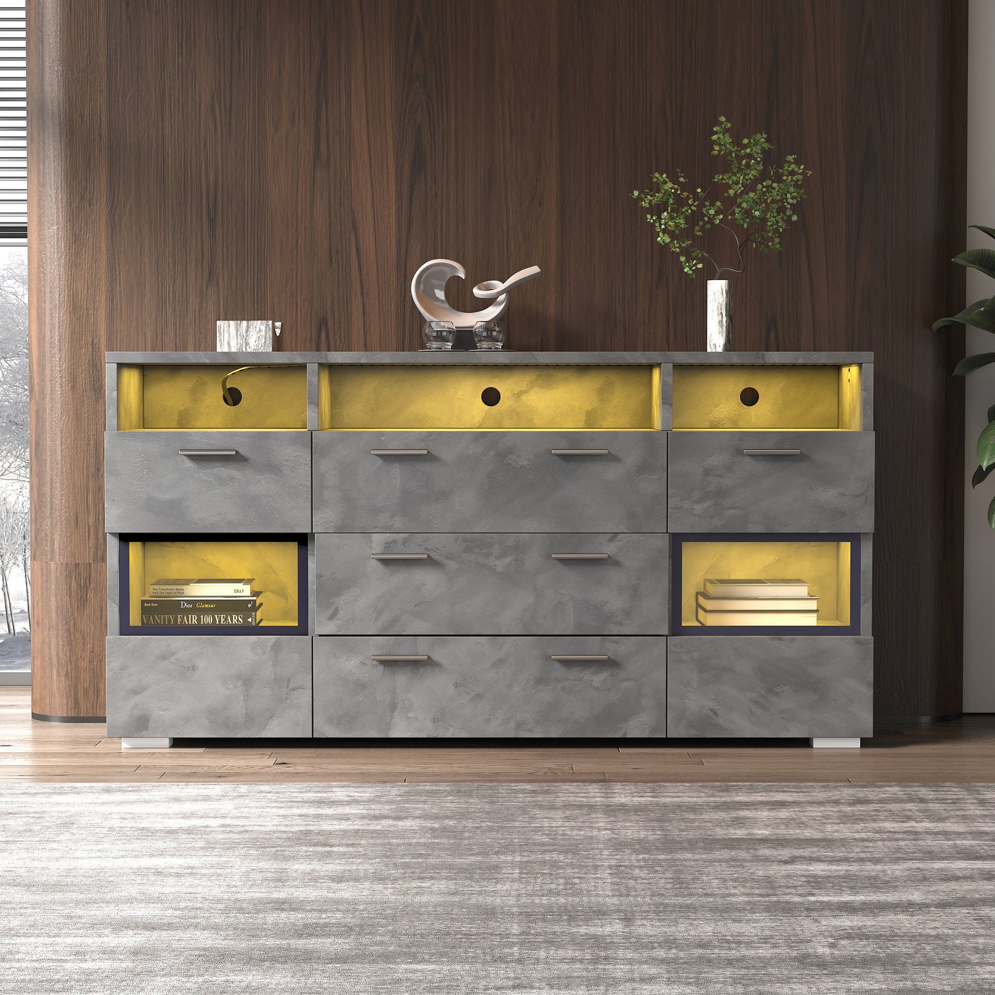 Merax Sideboard mit 3 Schubladen und günstig online kaufen