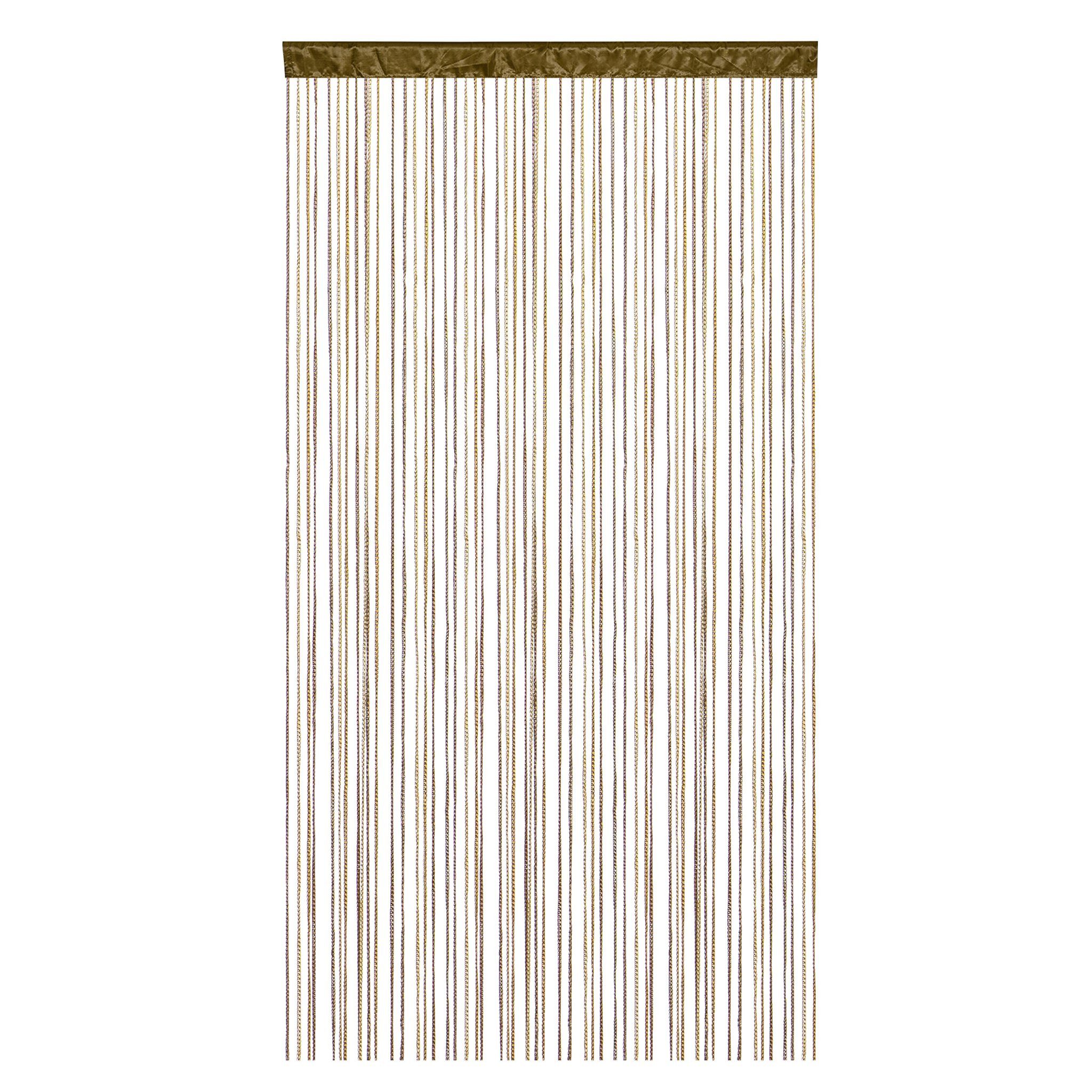 Victoria M. Fadenvorhang LEONORA Fadengardine 100 x 245 cm, multi braun, 2 Stück (2 St), Durchzuglöcher, halbtransparent, Polyester, Raumteiler, Sicht- & Insektenschutz, kürzbar, waschbar, Tunnelzug