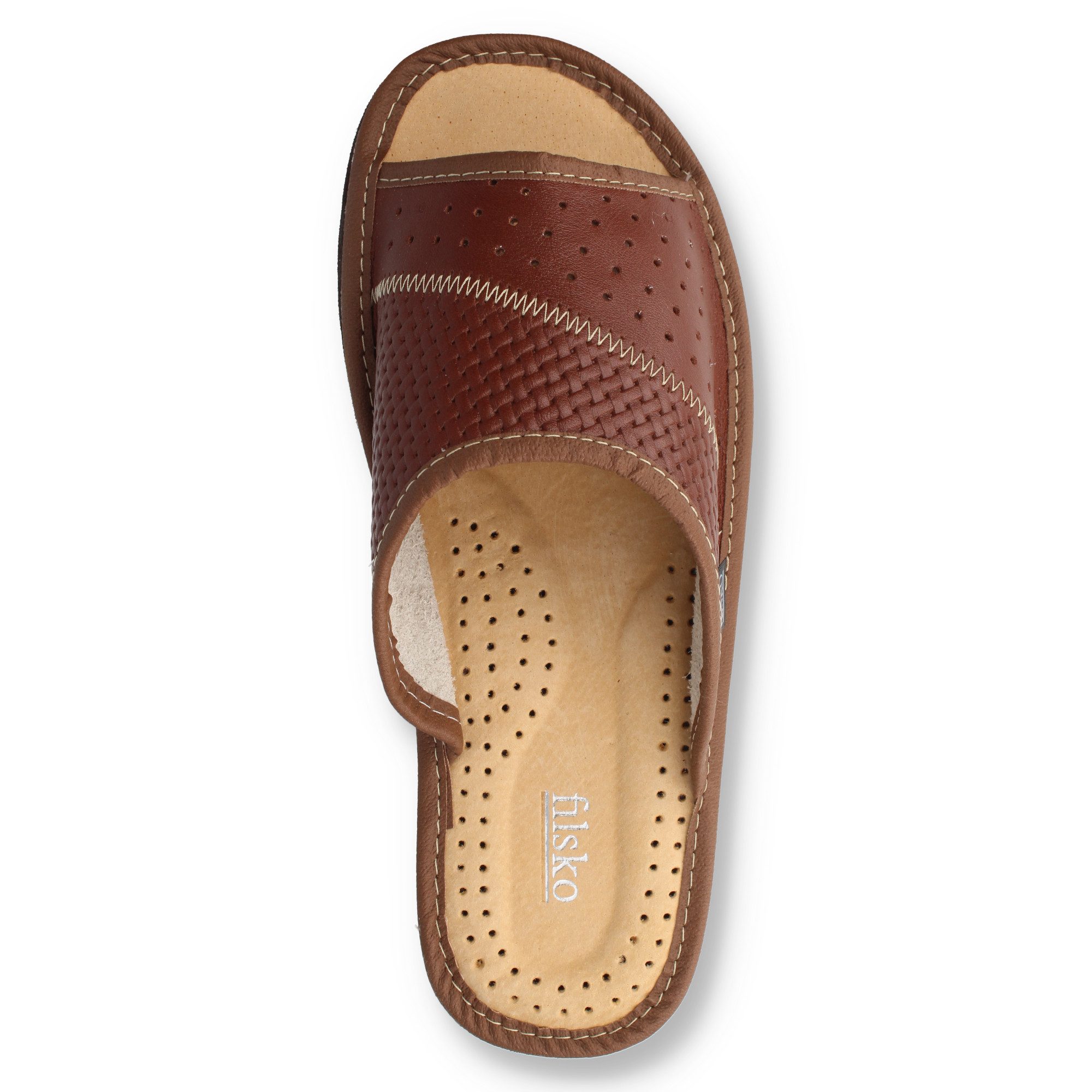 filsko Veere Herren offen aus Leder Hausschuh Lederschuhe