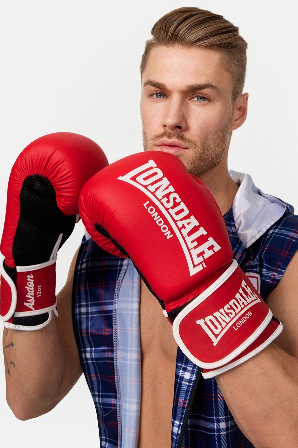 ASHDON Red/White Lonsdale Boxhandschuhe